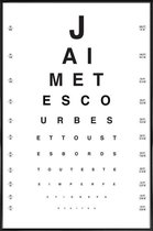 JUNIQE - Poster in kunststof lijst Eye Chart Je t'aime -30x45 /Wit &