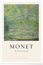 JUNIQE - Poster Monet - The Water-Lily Pond -13x18 /Groen & Ivoor