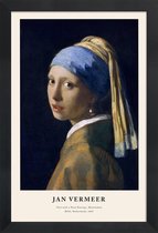 JUNIQE - Poster in houten lijst Jan Vermeer van Delft - Girl with a