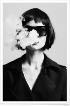 JUNIQE - Poster Smoke -20x30 /Wit & Zwart