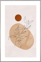 JUNIQE - Poster met kunststof lijst Desert Reed -20x30 /Ivoor & Oranje