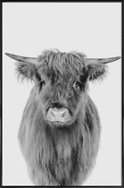 JUNIQE - Poster met kunststof lijst Young Highland Cow Classic -13x18