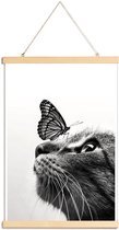 JUNIQE - Posterhanger Butterfly Kiss -20x30 /Grijs