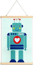 JUNIQE - Posterhanger Robot with a Heart -60x90 /Kleurrijk