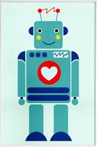 JUNIQE - Poster in kunststof lijst Robot with a Heart -40x60