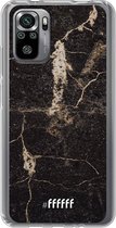 6F hoesje - geschikt voor Xiaomi Redmi Note 10S -  Transparant TPU Case - Dark Golden Marble #ffffff