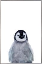 JUNIQE - Poster met kunststof lijst Kleine pinguïn illustratie -20x30
