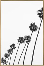 JUNIQE - Poster met kunststof lijst Cali Palms -13x18 /Grijs & Wit