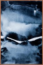JUNIQE - Poster met kunststof lijst Watercolor 6 -60x90 /Blauw & Wit