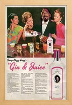 JUNIQE - Poster in houten lijst Juice - Snoop Dogg|Gin -30x45 /Roze