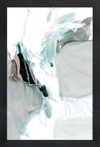JUNIQE - Poster in houten lijst Turkoois en Grijs - abstract -20x30