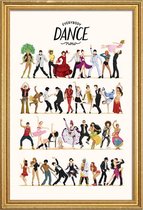 JUNIQE - Poster met houten lijst Everybody Dance Now -30x45 /Kleurrijk