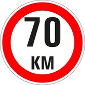 Maximaal 70 km sticker, A1 200 mm