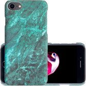 Hoes voor iPhone SE 2020 Hoesje Marmer Back Case Hardcover Marmeren Hoes Groen Marmer