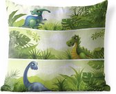 Buitenkussens - Tuin - Drie illustraties van leuke dinosaurussen - 40x40 cm