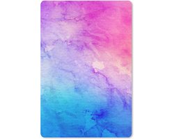 Bureau onderlegger 40x60 cm - Muismat Waterverf - Roze - Paars - Blauw - Bureaulegger xl - Desk mat beschermer - Computer muismatten
