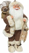 Kerstman ( LxBxH ) 14x25x45cm bruin polyester