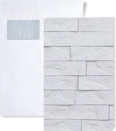 1 PROEFMONSTER S-704447 Profhome 3D Ledge Stone INTERLOCKING Collection Wandpaneel STAAL in ongeveer A4-formaat