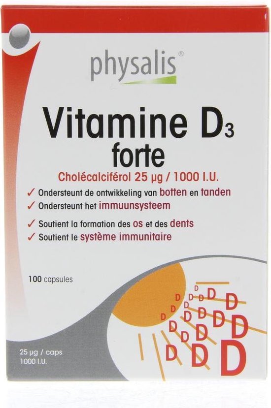 Physalis Vitamine D3 Forte Capsules 100 capsules - 1000 I.U.