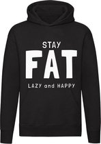 Stay fat, lazy & happy hoodie | lui | eten | happy | unisex | trui | sweater | hoodie | capuchon