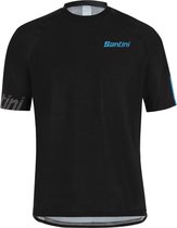 Santini Fietsshirt korte mouwen Heren Zwart Blauw - Sasso S/S Jersey - S