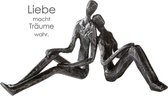 Sculpture d'amour - assis rêvant - 2 personnes rêvant - cadeau de relation