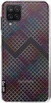 Casetastic Samsung Galaxy A12 (2021) Hoesje - Softcover Hoesje met Design - Rainbow Squares Print