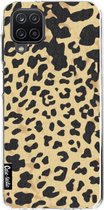 Casetastic Samsung Galaxy A12 (2021) Hoesje - Softcover Hoesje met Design - Leopard Print Sand Print