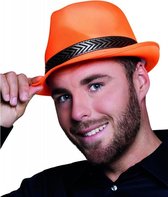 2x stuks oranje trilby hoed voor volwassenen - Verkleed hoedjes - Koningsdag/supporters