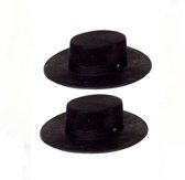 2x stuks spaanse hoed zwart - carnaval verkleed hoeden