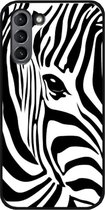 ADEL Siliconen Back Cover Softcase Hoesje Geschikt voor Samsung Galaxy S21 - Zebra Wit