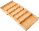 Clever Storage Houten bestekbak uitschuifbaar - Hout - Sorteervakken & Verstelbaar & Uitschuifbaar - Bestekbak A (32,5 tot 56,5 x 33 x 5 cm)