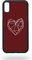 Geometric burgundy heart Telefoonhoesje - Apple iPhone XR