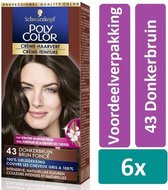 Schwarzkopf Poly Color 43 Donkerbruin Haarverf 6 stuks Voordeelverpakking
