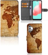 Telefoonhoesje Samsung Galaxy A32 5G Wallet Bookcase Wereldkaart