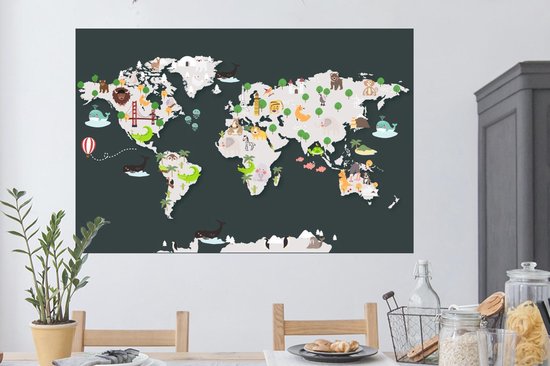 Carte du Monde Sticker Mural Nom des Pays