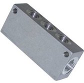 ICH 60417 Verdeelblok alu. 4-voud G3/8 (4 x 1/4) l=116