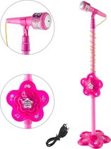 Kindermicrofoon op statief – Speelgoedmicrofoon op standaard – Roze