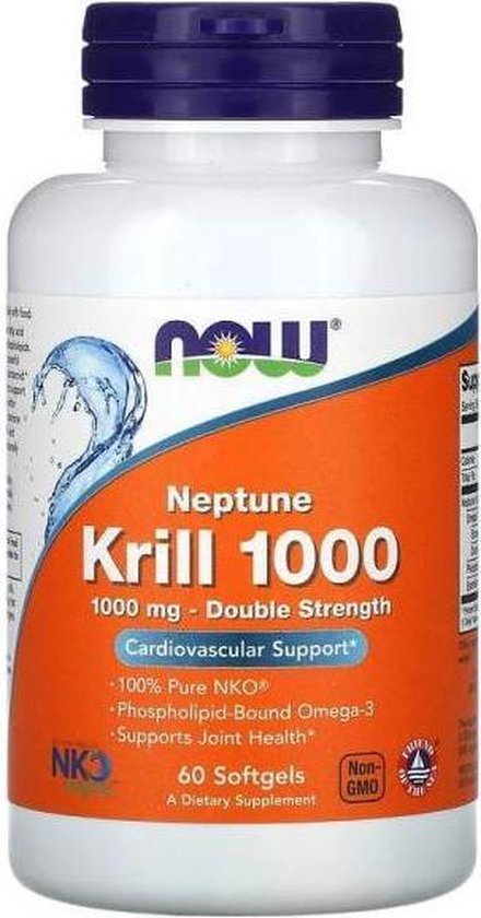 Herhaald heden Burger Neptune Krill Olie 1000mg - 60 Softgels - Now Foods - Visolie -  Voedingssupplement | bol.com