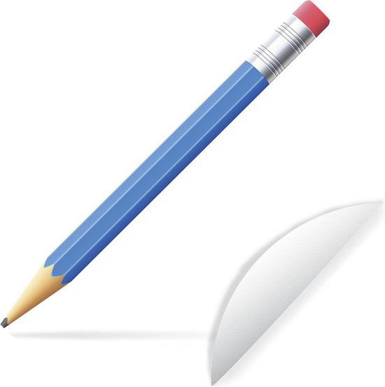 Illustration d'un crayon bleu avec gomme à effacer Sticker papier peint  cercle mural ⌀... | bol.com