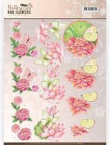 3D Knipvel - Jeanine`s Art - Classic Butterflies and Flowers - Pink Flowers