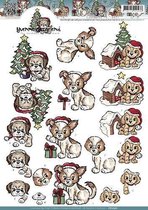 3D Knipvel - Yvonne Creations - Christmas Puppies