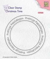 CT040 Clear stamp Nellie Snellen - cirkel stempel - nederlandse teksten - prettige feestdagen