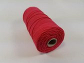 Katoen macrame touw spoel nummer 16 - +/- 1.5 milimeter dik - 100gram - rood +/- 110 meter