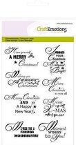 CraftEmotions stempel A6 - tekst Engels Christmas wishes
