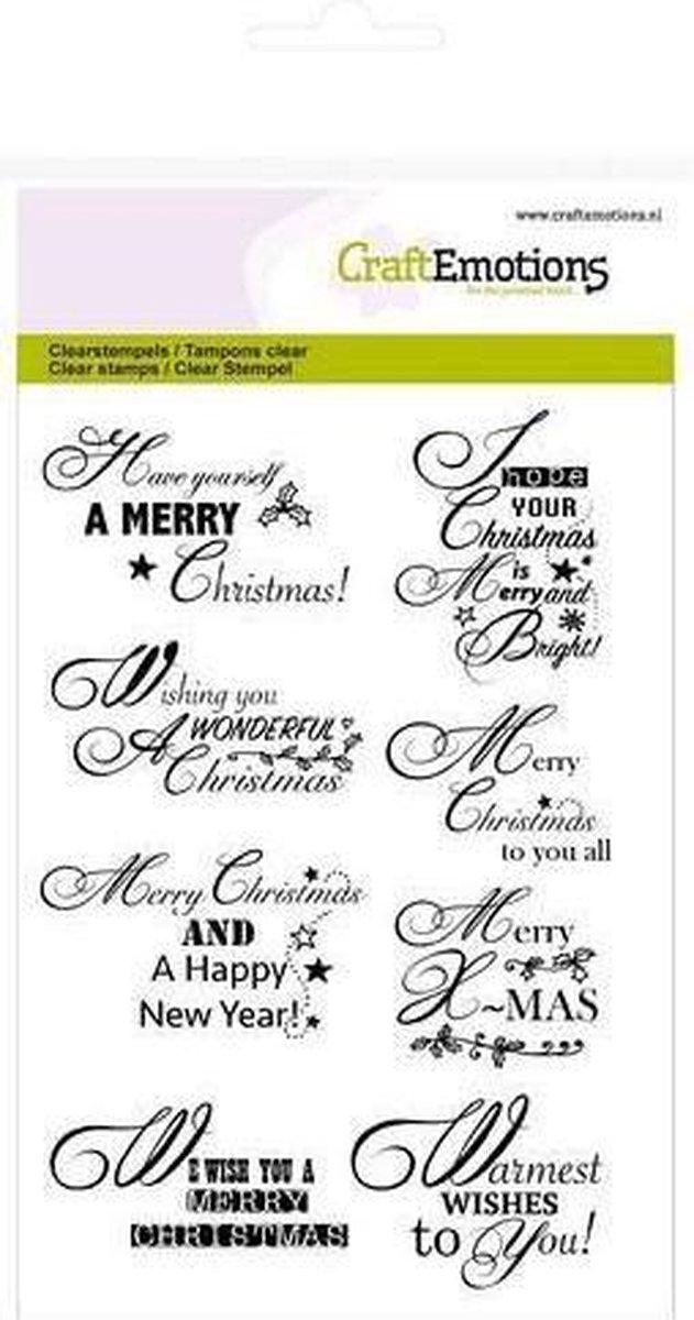 CraftEmotions stempel A6 - tekst Engels Christmas wishes