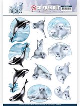 Fonkelende Zeedieren Winter Friends - 3D-Uitdrukvel van Amy Design