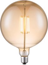 Home Sweet Home - Edison Vintage E27 LED filament lichtbron Carbon - Amber - 18/18/23cm - G180 Global - Retro LED lamp - Dimbaar - 4W 400lm 2700K - warm wit licht - geschikt voor E27 fitting