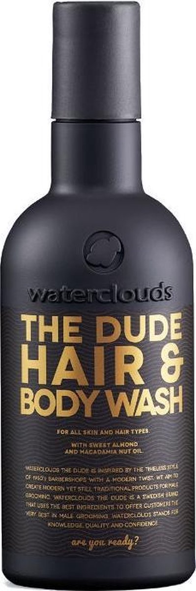 Waterclouds The Dude Hair & Body wash - 250 ml - Normale shampoo vrouwen - Voor Alle haartypes