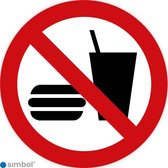 Simbol - Stickers Eten en Drinken Verboden - Verboden te Eten en Drinken (P022) - Duurzame Kwaliteit - Formaat ø 15 cm.